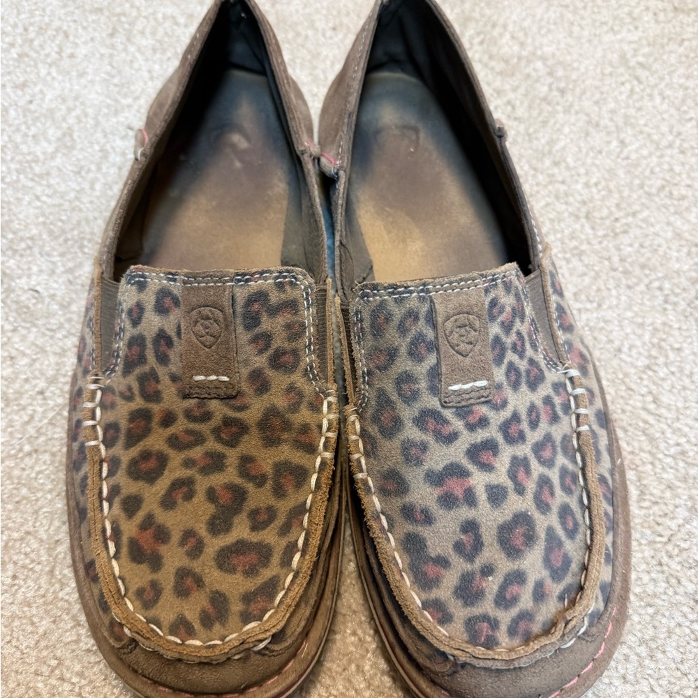 Ariat Leopard Print Suede Loafers | Women’s 9B | Brown Casual Slip-On Shoes
